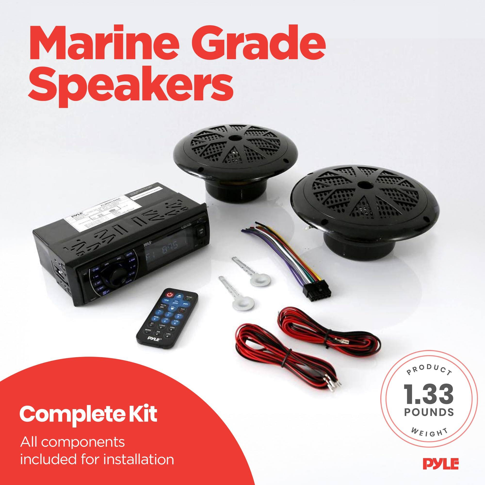 Marine Grade Speakers

Complete Kit
All components included for installation

PRODUCT 1.33 POUNDS WEIGHT

PYLE