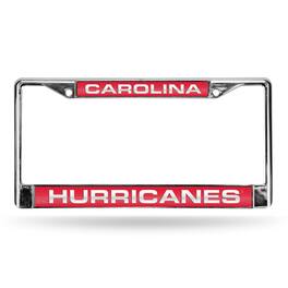 Rico Industries - Carolina Hurricanes NHL Chrome Metal Laser Cut License Plate Frame - Multi