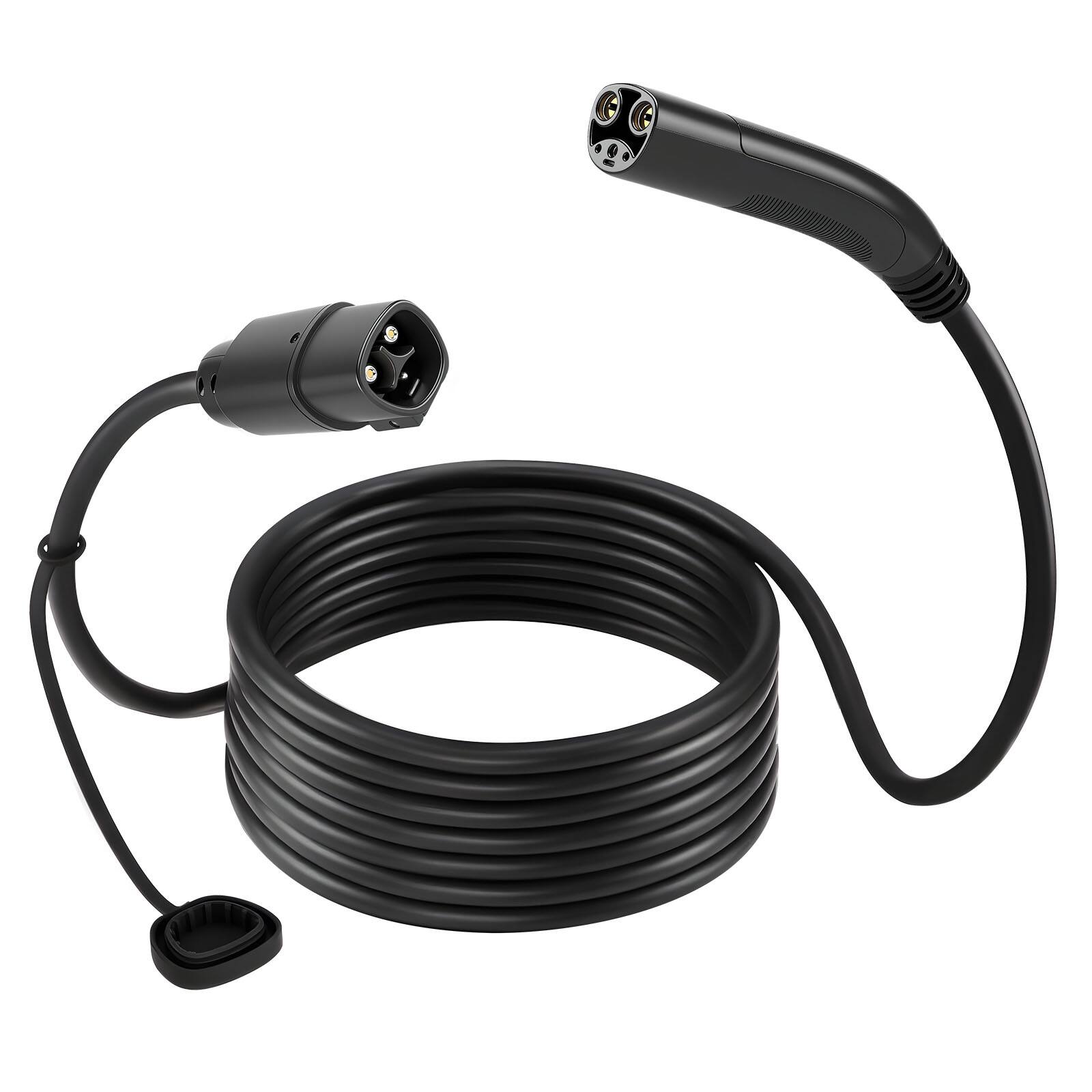 Alt View 5. VEVOR - EV Charger Extension Cable for Tesla, 48Amp 40 ft Max 240V 11.52 kW with NACS Plug, EV Extension Cord - Black.