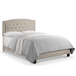 Boyel Living - Curved Button Tufted Upholstered Bed with Solid Wood Frame - Beige
