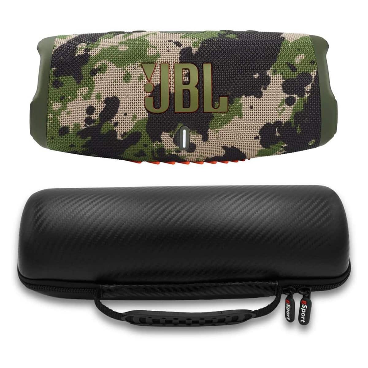 JBL - Charge 5 Waterproof Portable Bluetooth Speaker Bundle with gSport Carbon Fiber Case (Camo) - Camouflage