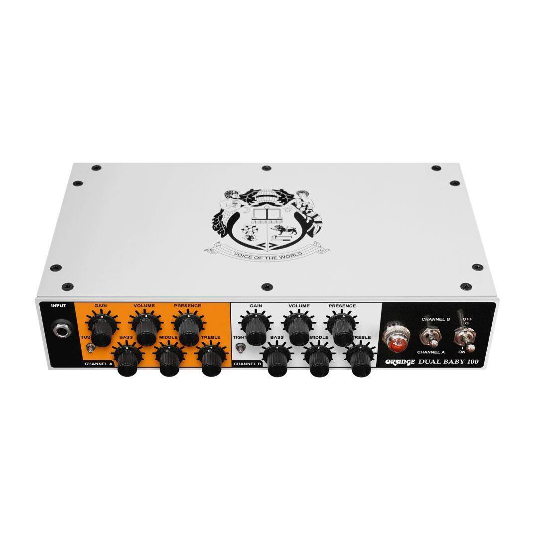 VOICE OF THE WORLD

GAIN VOLUME PRESENCE GAIN VOLUME PRESENCE

TUBE BASS MIDLE TREBLE TIGHT BASS MIDLE TREBLE

CHANNEL A CHANNEL B

ORANGE DUAL BABY 100
