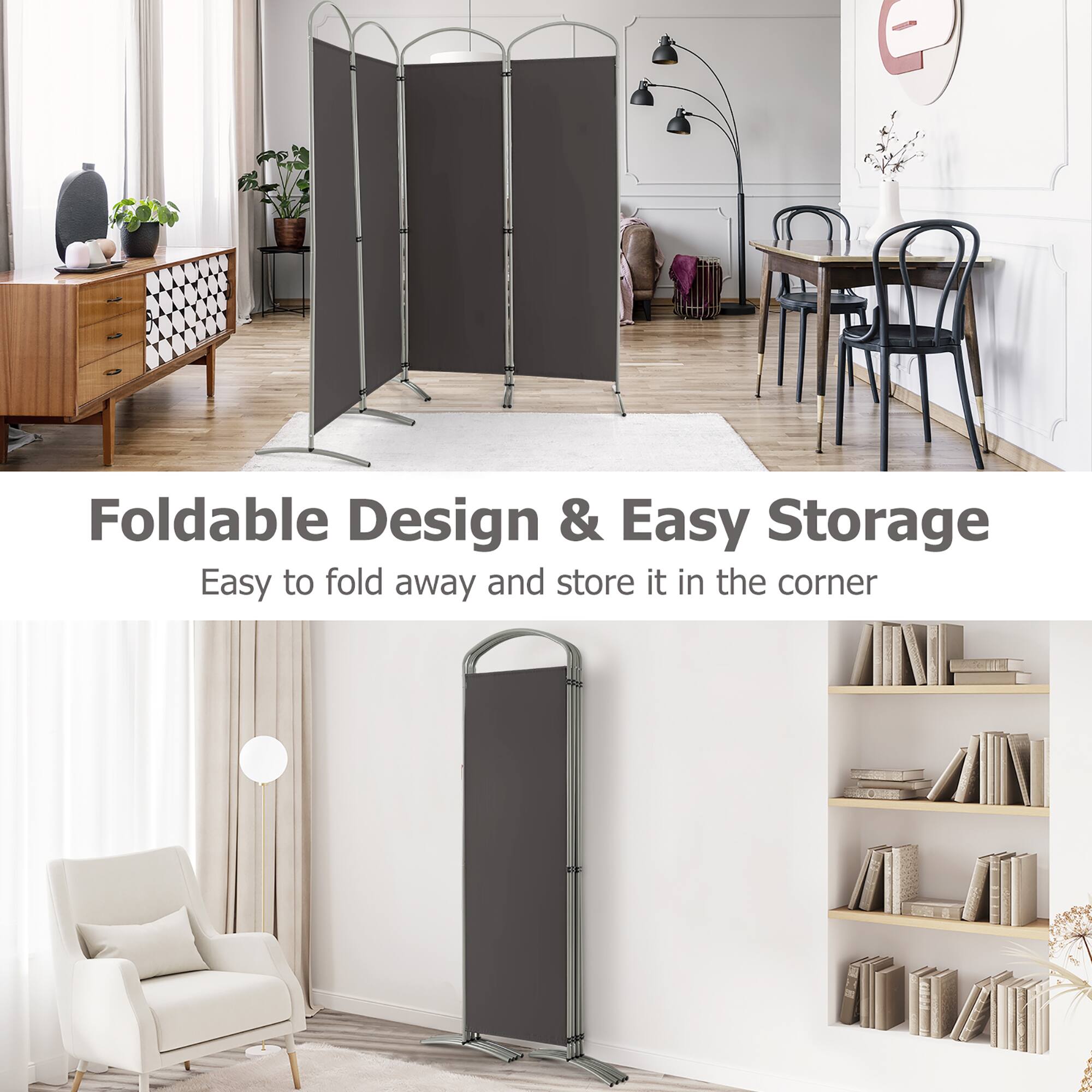 Foldable Design & Easy Storage  
Easy to fold away and store it in the corner