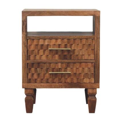 Front. Artisan Furniture - Artisan Furniture Solid Wood Arno Bedside in Golden Teak - Brown.