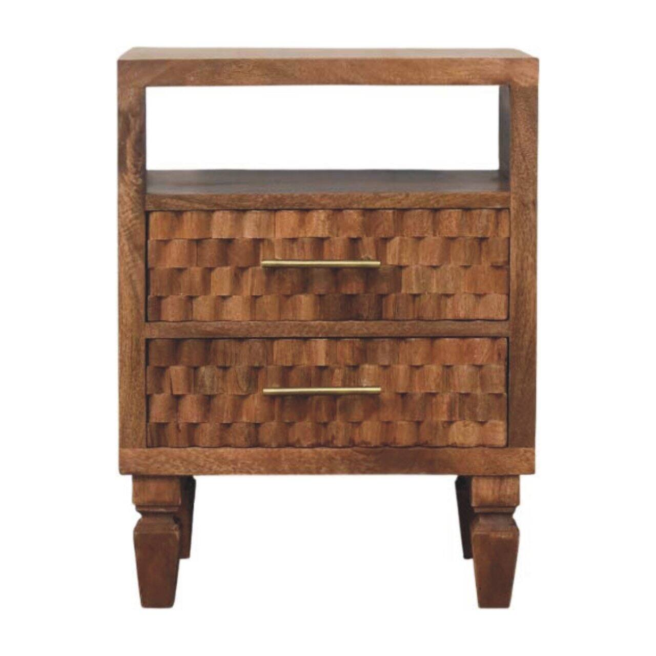 Front. Artisan Furniture - Artisan Furniture Solid Wood Arno Bedside in Golden Teak - Brown.