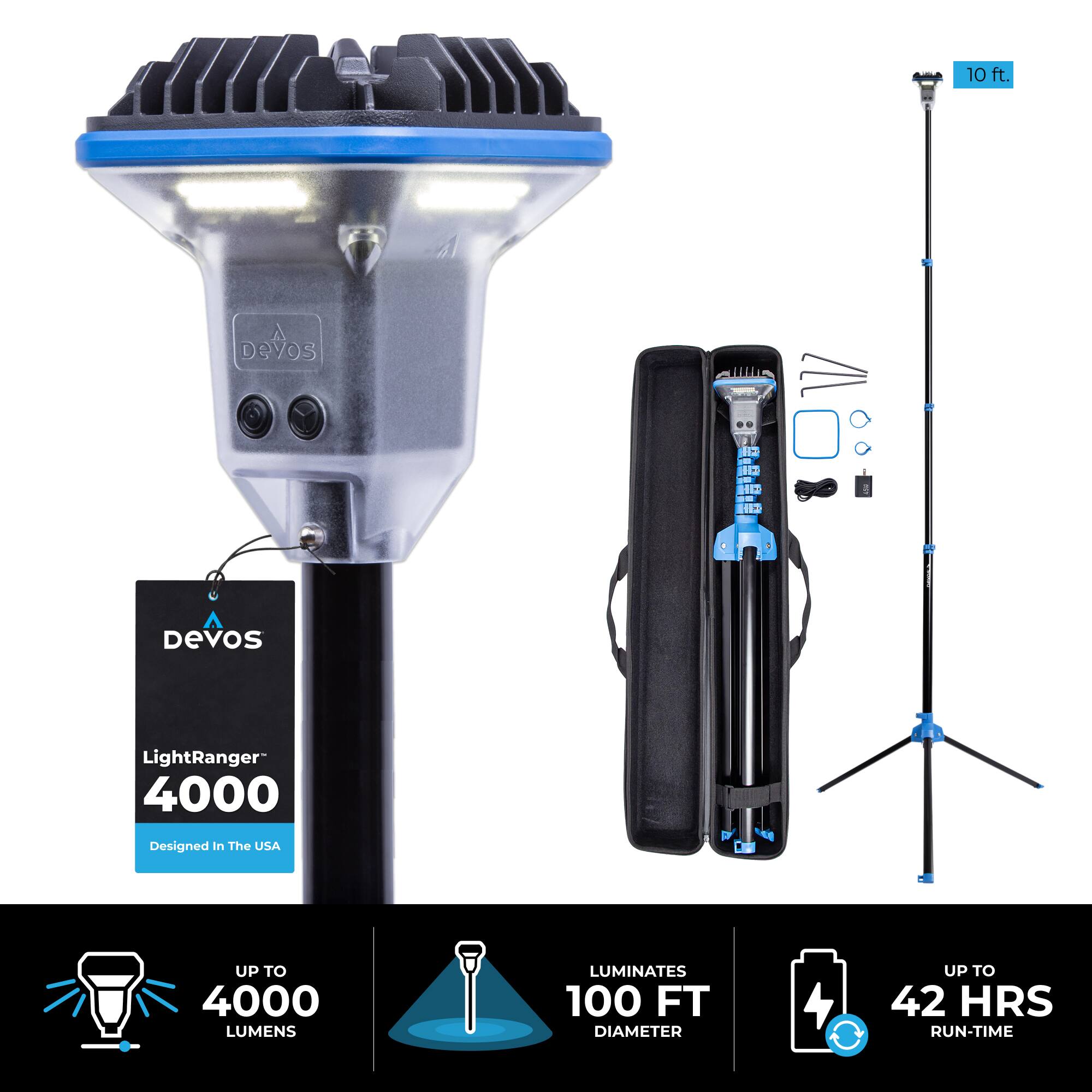Devos Outdoor - LightRanger 4000 Rechargeable 4000 Lumen Adjustable Overhead Light