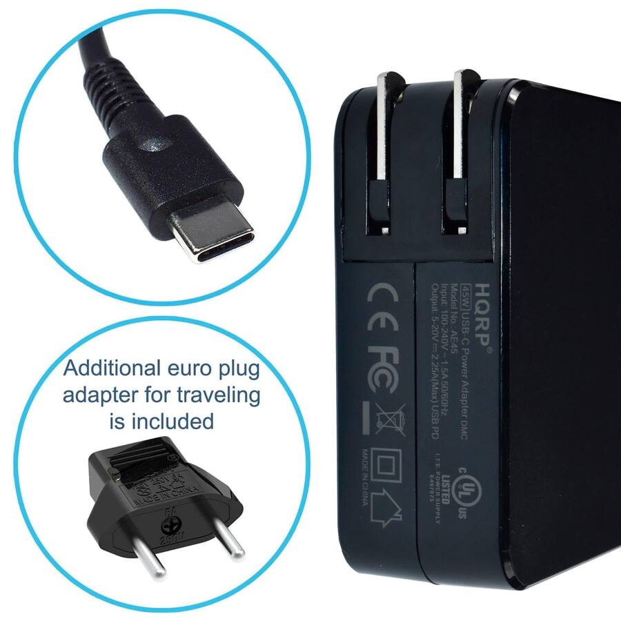 HQRP 45 W USB C PD Fast Charger Adapter for Galaxy S21 S22 S23 S24 ...