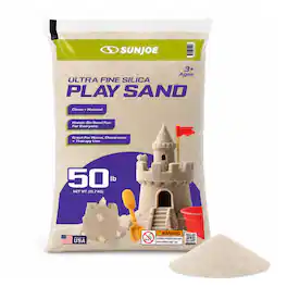Sun Joe - Ultra Fine Silica Play Sand for Sandboxes and Sensory Tables, 50 lbs, PLYSAND50 - Natural beige