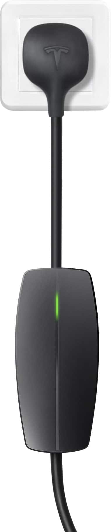 Angle. Tesla - Mobile Connector, Portable Electric Vehicle (EV) NACS Charger up to 32A, 20ft cord - Black.