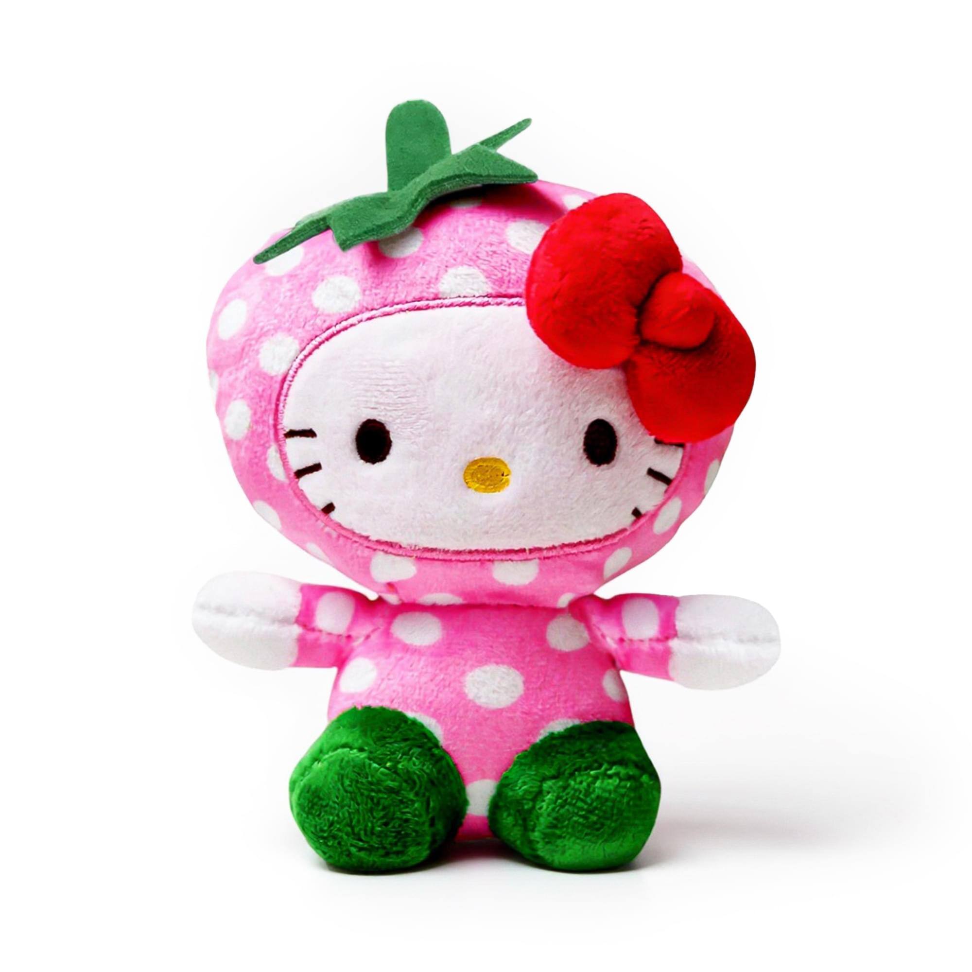 Front. Fiesta - Sanrio Hello Kitty Fruit Costume 6 Inch Plush | Strawberry - Pink.