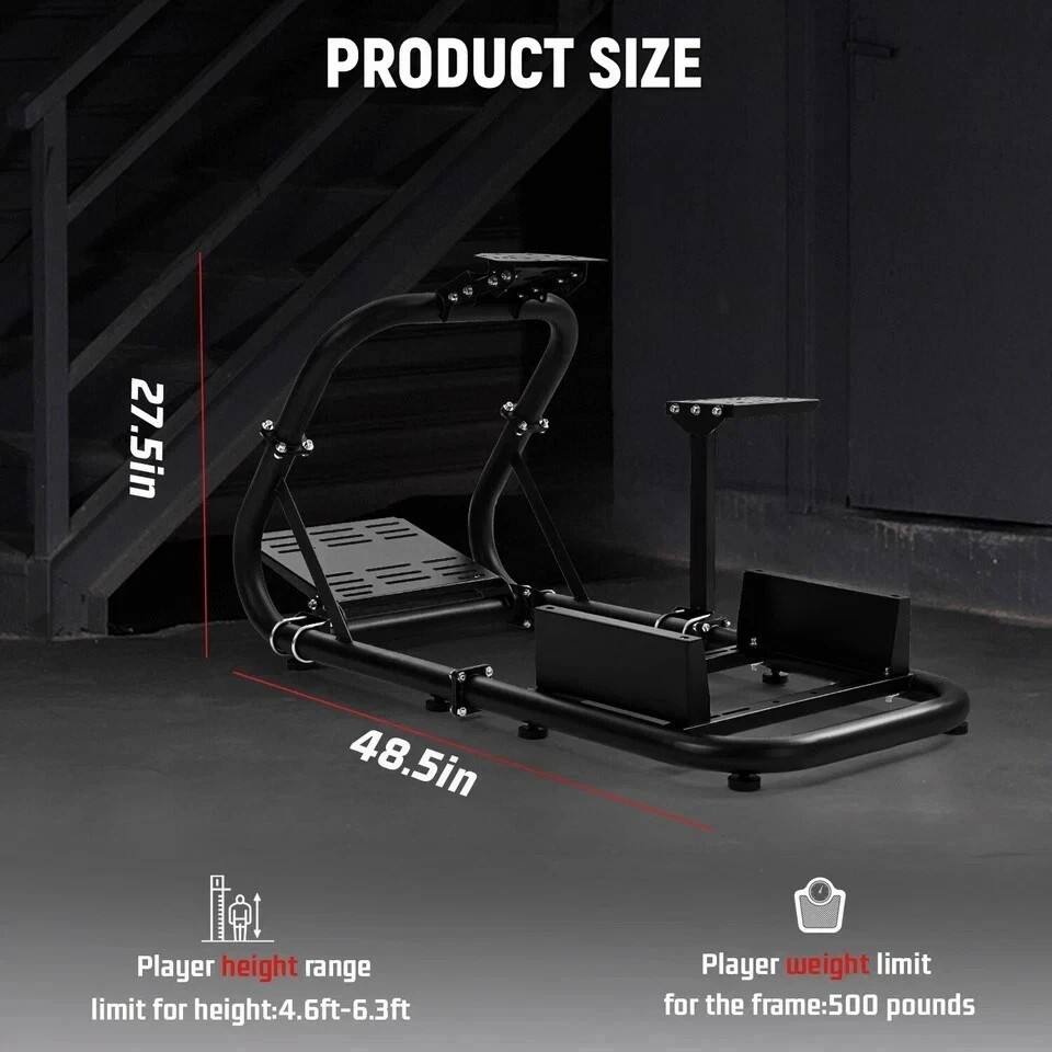 PRODUCT SIZE  
27.5in  
48.5in  

Player height range limit for height: 4.6ft-6.3ft  
Player weight limit for the frame: 500 pounds