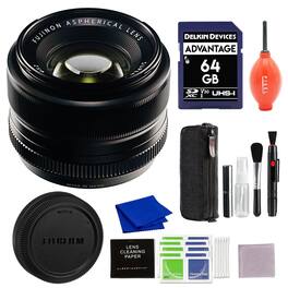 Fujifilm - XF 35mm f/1.4 R Lens with 64GB SD Card and Advanced Accessories