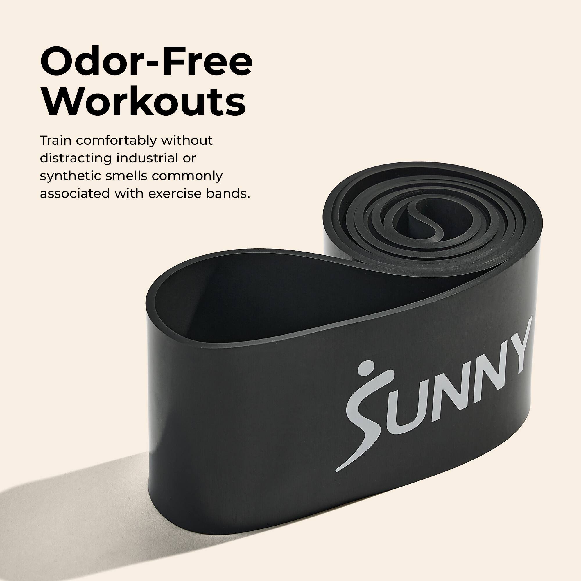 Odor-Free Workouts

Train comfortably without distracting industrial or synthetic smells commonly associated with exercise bands.

SUNNY
