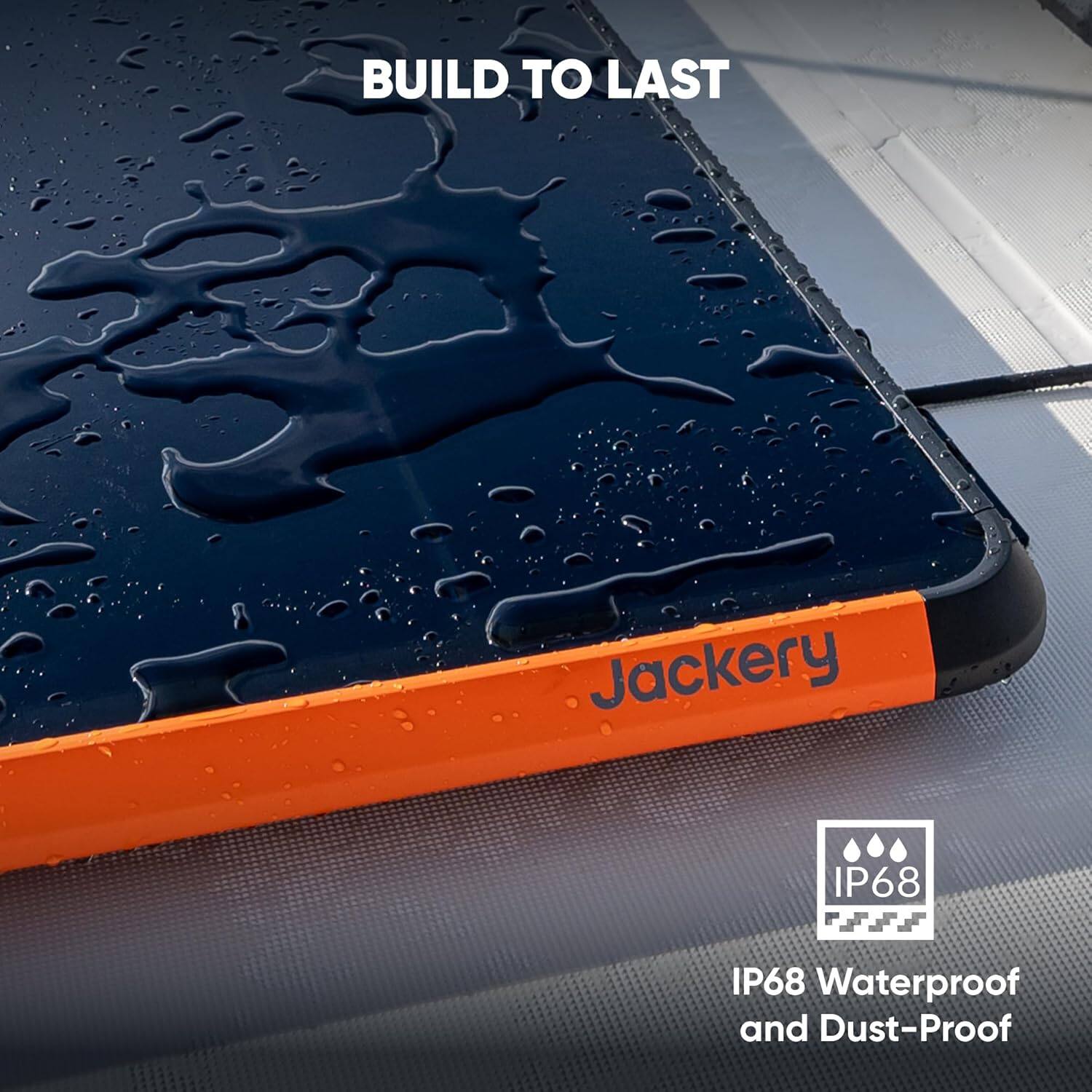 Build to last Jackery IP68 waterproof and dust-proof.