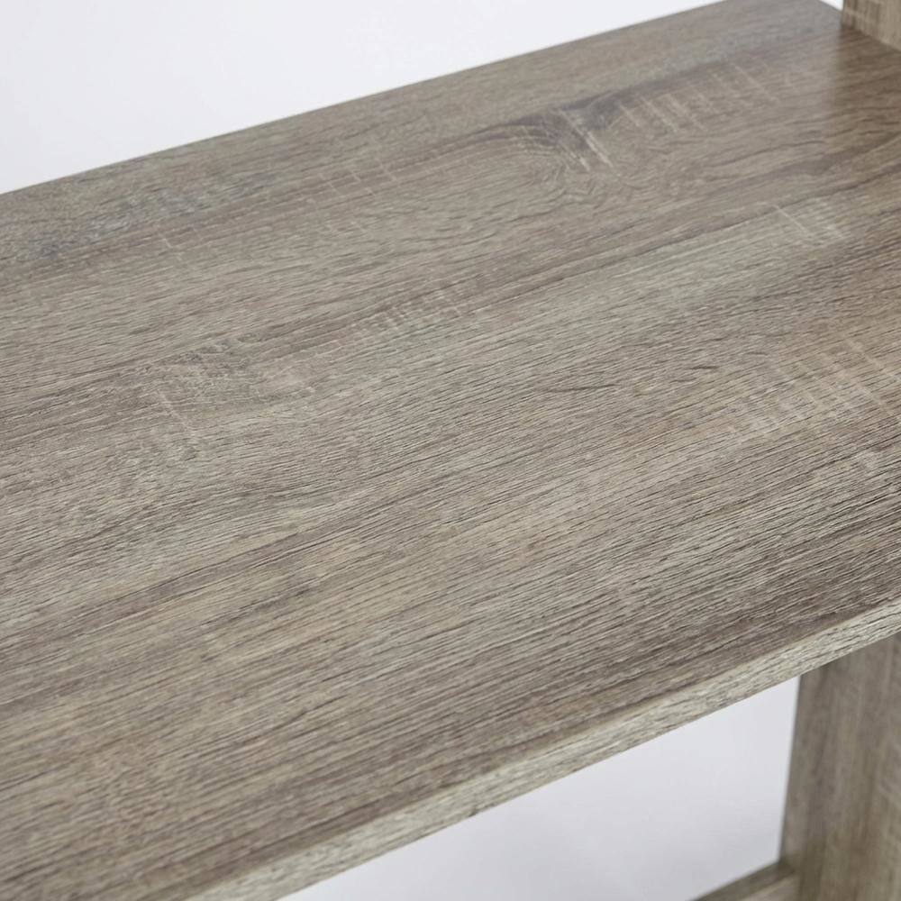 Alt View 1. BisonOffice - Compact Computer Desk in French Oak Grey, Black, Sleek Design, Sturdy - French Oak Grey/Black.