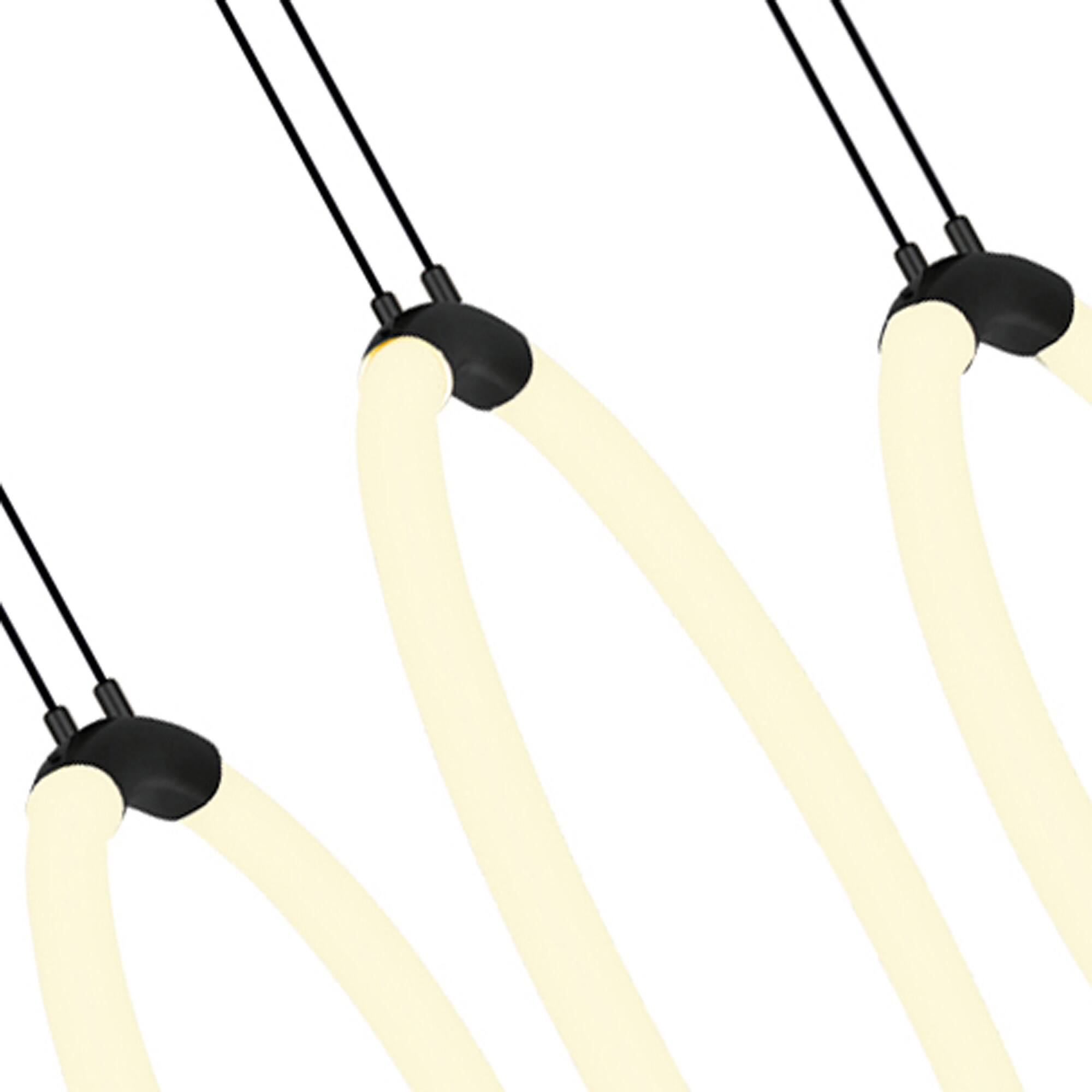 Angle. CWI Lighting - Hoops 5 Light LED Chandelier With Black Finish - Black.