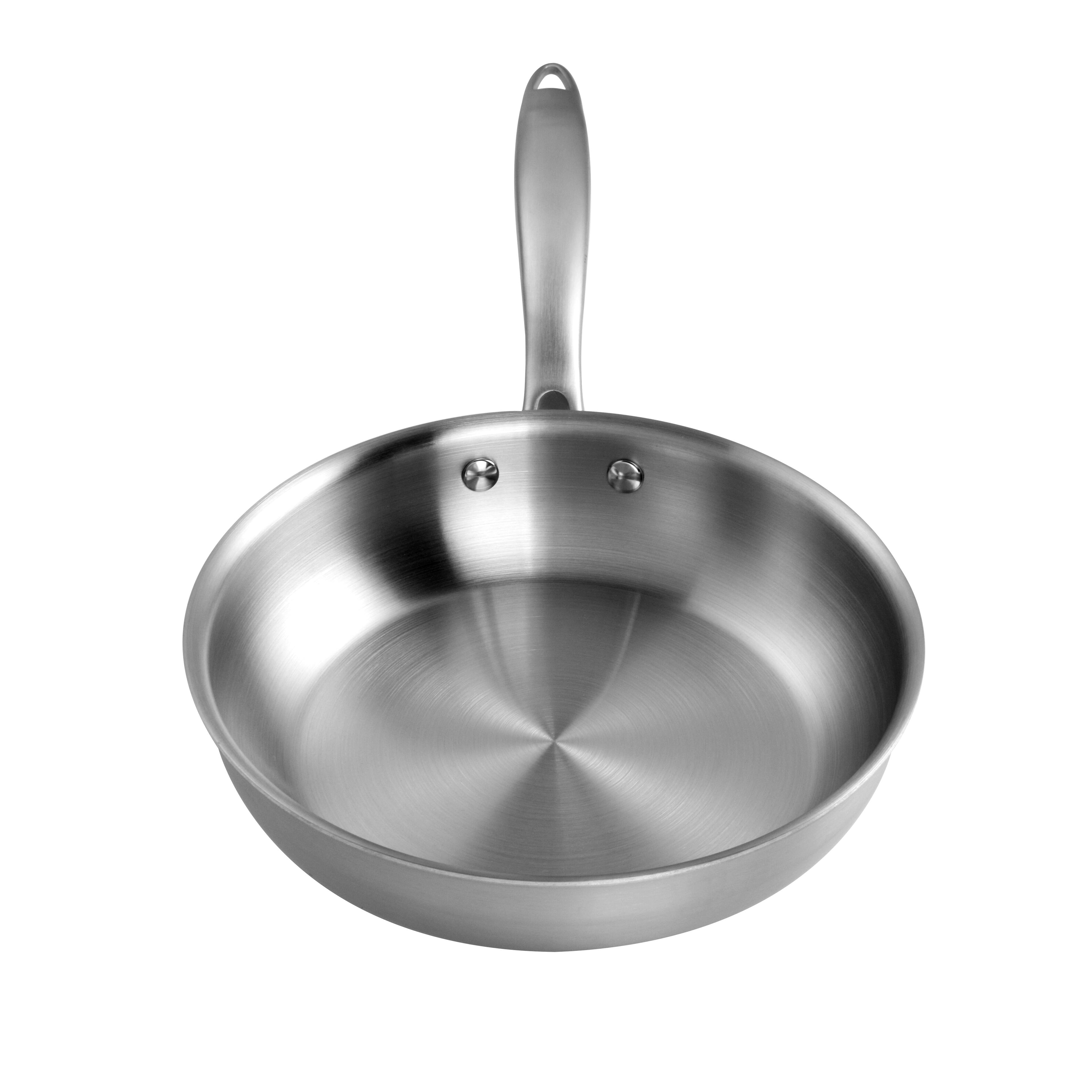 Alt View 5. Fortune Candy - 8-Inch Fry Pan with Lid, 3-ply Skillet, 18/8 Stainless Steel, Dishwasher Safe, Induction Ready, Silver - Silver.