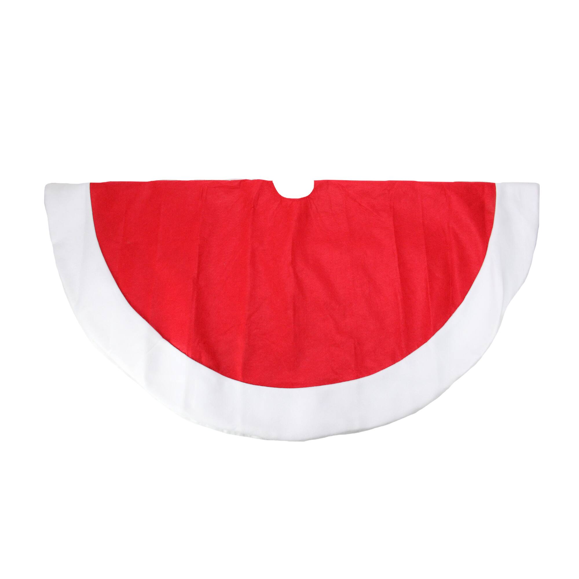 Alt View 1. Northlight - 48" Red and White Traditional Christmas Tree Skirt with Border - Red.