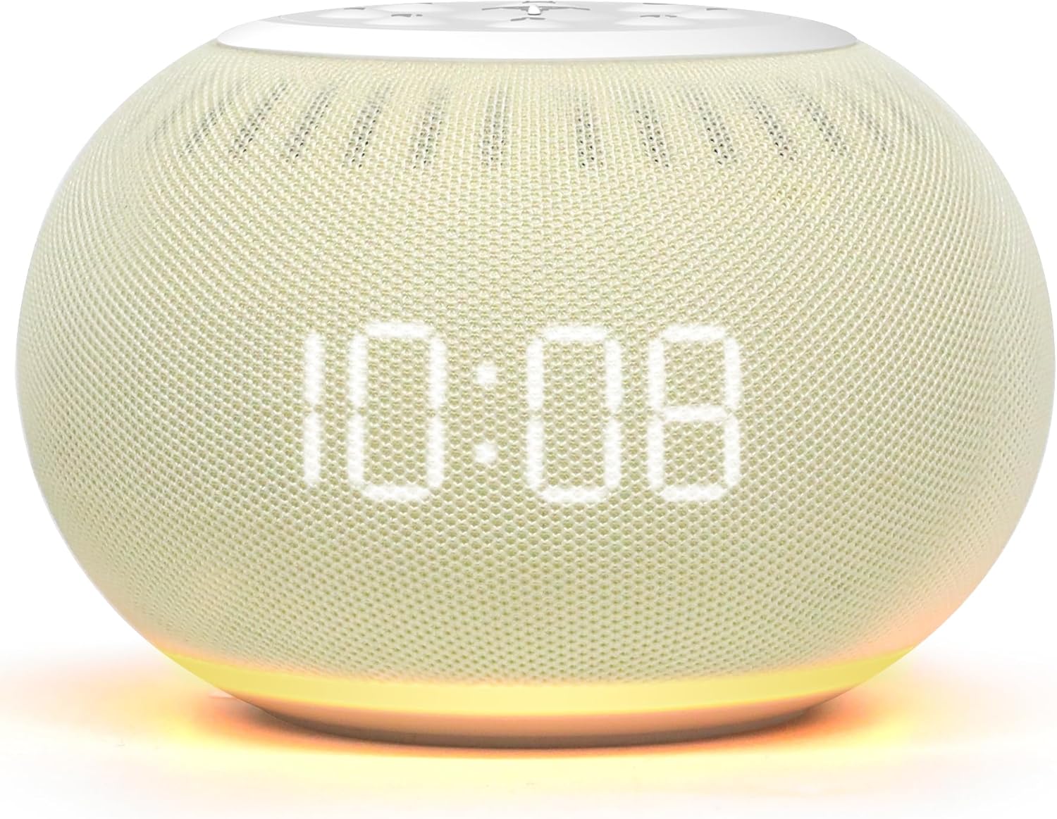 Stamp n Camp - Reacher Auto-Dimmable Sound Machine Alarm Clock with Night Light, 20 Soothing Sounds, LED Digital Display, Sleep Timer - Beige