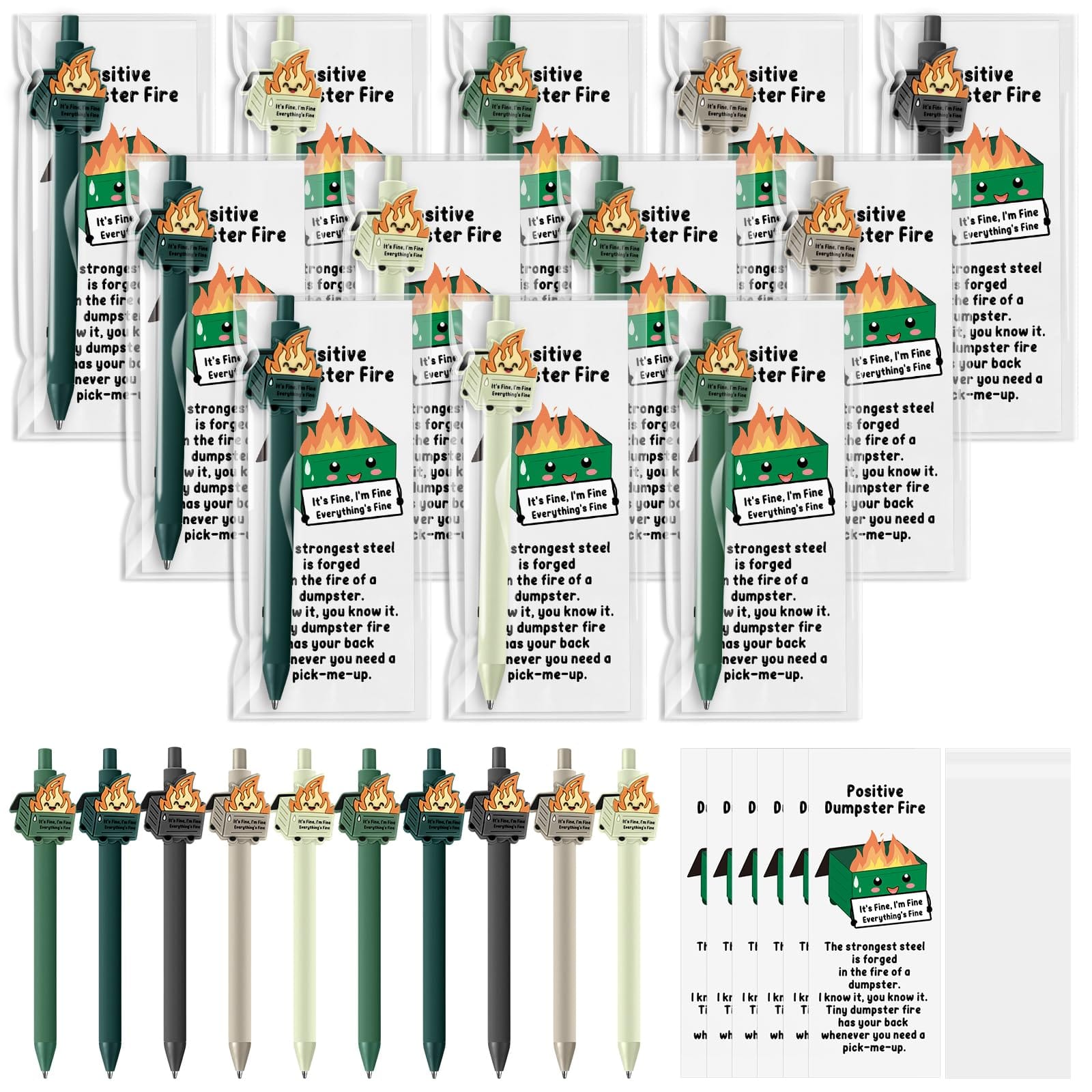 Paradigms Interiors - Dumpster Fire Gifts Funny Ballpoint Pens Emotional Appreciation Support Chrismas For Teacher Student Employee Coworke...