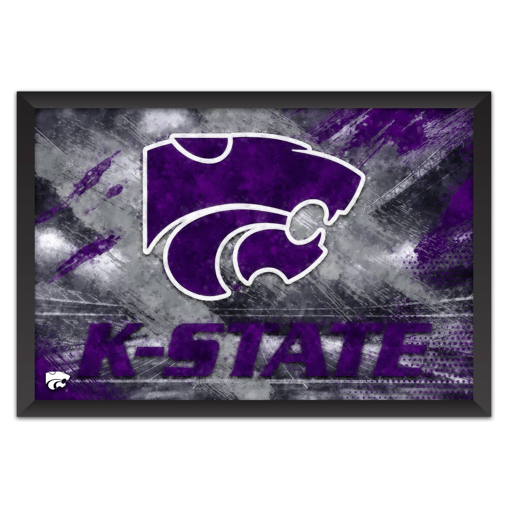 Kansas State Wildcats 27" x 39" Brush Stroke Logo Framed Art Print