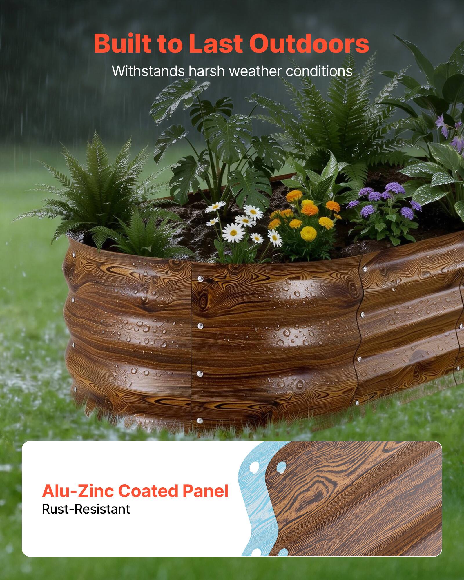 Built to Last Outdoors  
Withstands harsh weather conditions  

Alu-Zinc Coated Panel  
Rust-Resistant