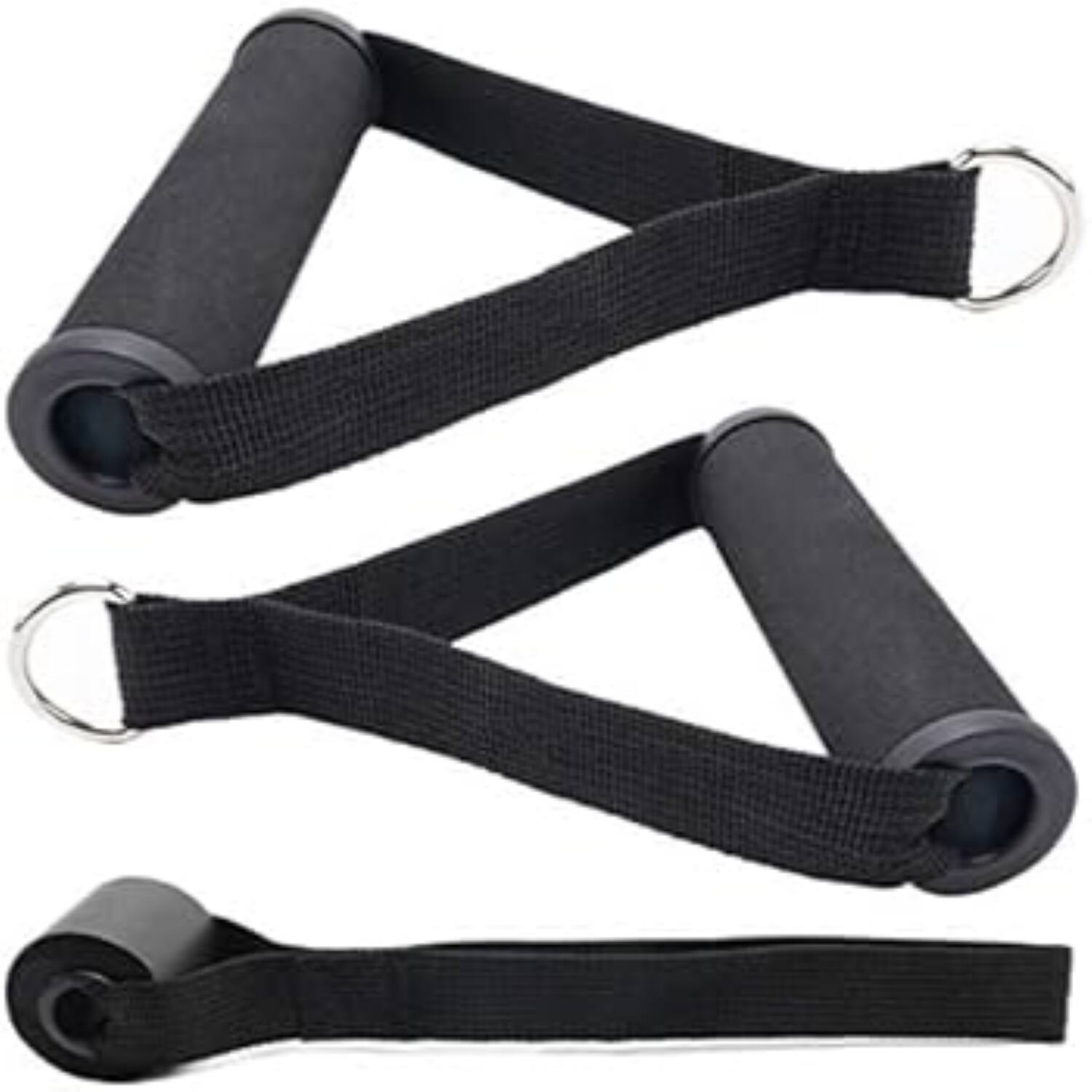 Alt View 3. Power Systems - Single-Grip Handle Strap – Cable Machine Attachment with Neoprene Grip - Black.