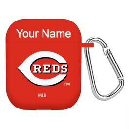 Artinian - Cincinnati Reds Personalized Silicone AirPods Case Cover - Multicolor