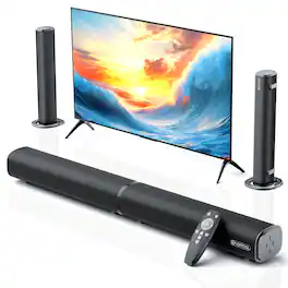VEAT00L - 2.2ch Soundbar, 100W Bluetooth 5.3, 3D Surround, Powerful Bass, Home Theater, USB/Optical/AUX, Split Design - Black