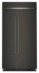 KitchenAid - 25.5 Cu. Ft. Built-In Side-by-Side Refrigerator with Platinum Interior - Black Ore - Front_Zoom