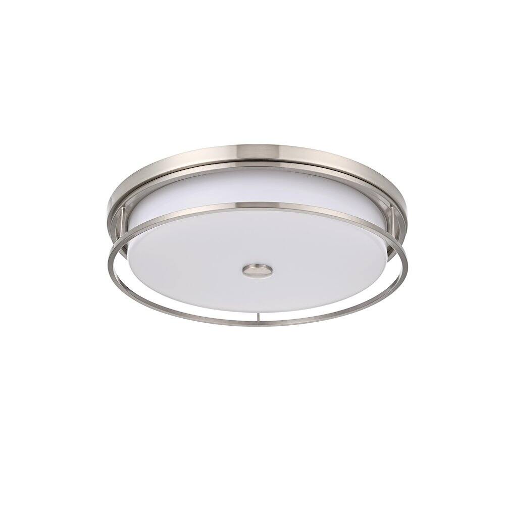 Angle. Living District - Kolson 20 Inch Led Flush Mount Ceiling Light In Polished Nickel - Polished Nickel.