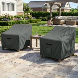 Pure Garden - Outdoor Chair Covers 2-Pack 35” L x 38” W x 34” H Heavy Duty UV Resistant Waterproof Lounge Outdoor Patio Chair Covers - Gray