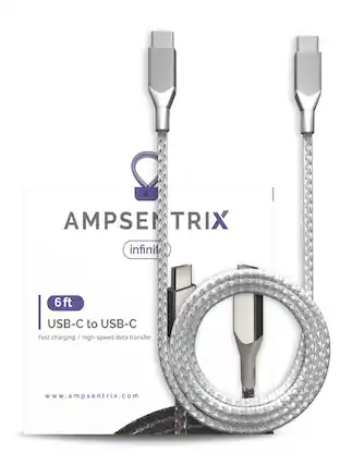 AMPSENTRIX
infinite
6 ft
USB-C to USB-C
Fast charging / high-speed data transfer
www.ampsenatrix.com