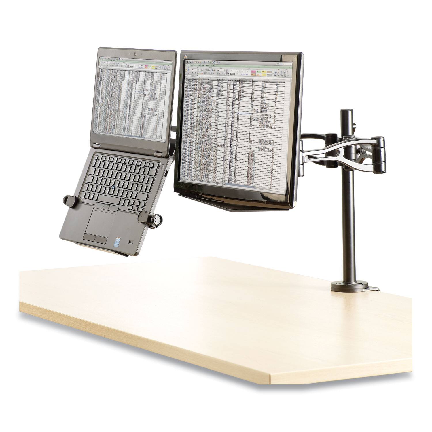 Alt View 4. Fellowes - 8041701 Professional Series Depth Adjustable Dual Monitor Arm with 24-lb. Capacity - Black.