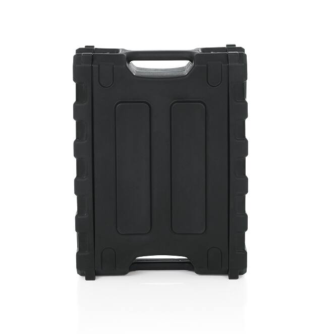Left. Gator - 2U Shallow Rotationally Molded Rack Case with 13-Inch Depth and Dual Threaded Rails.