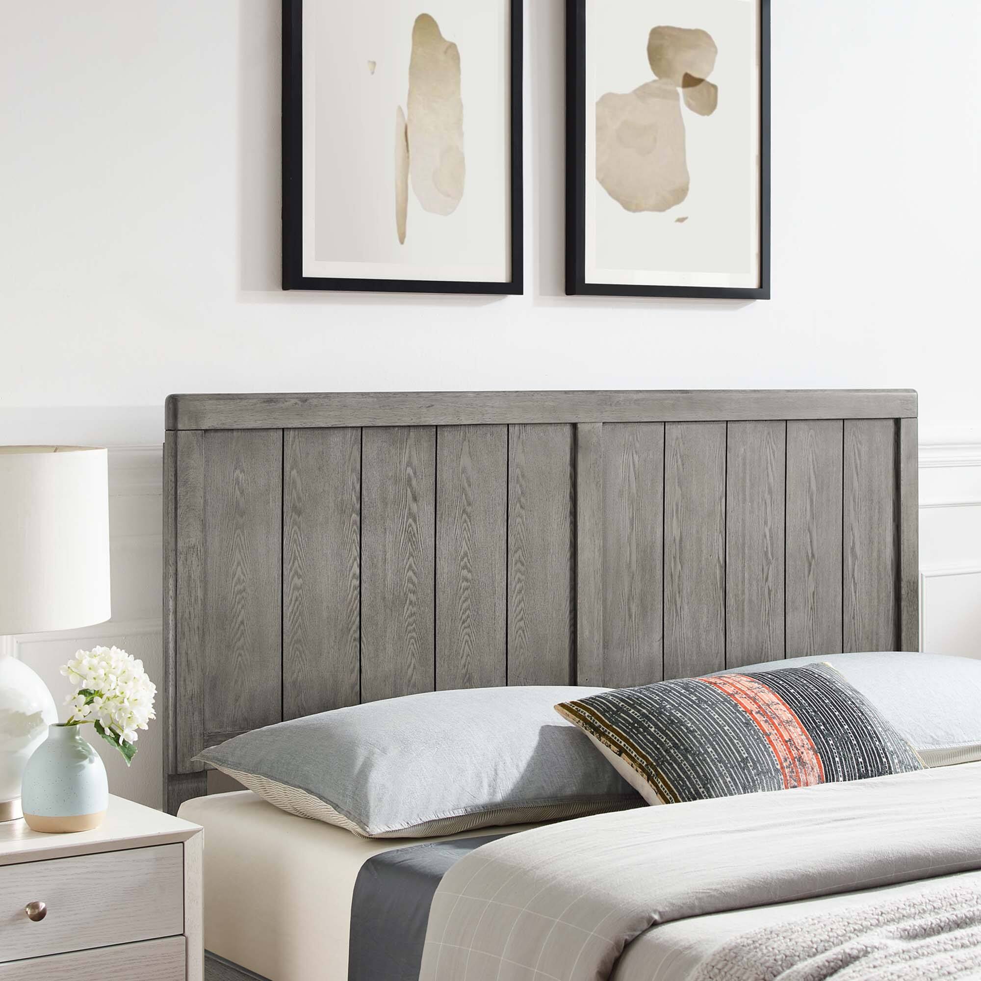 Alt View 1. Modway - Robbie Wood Twin Headboard by Modway - Gray.