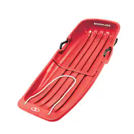 Snow Joe - Plastic Snow Sled, 48” Sledding Toboggan Board w/ Handles, SJ-SLD48 - Red