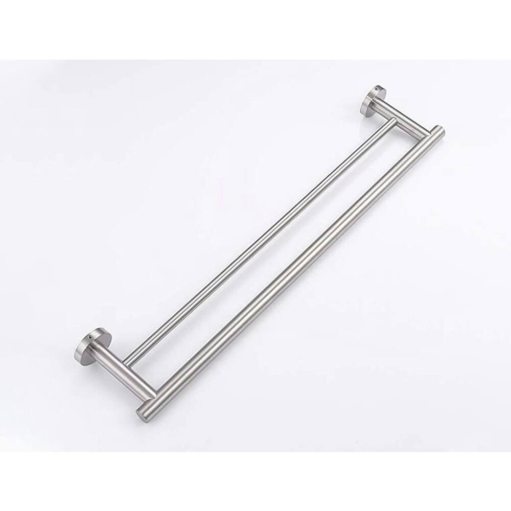 Alt View 6. JUJABU - 4 - Piece Bathroom Hardware Set Towel Bar Brushed Nickel - Brushed Nickel.
