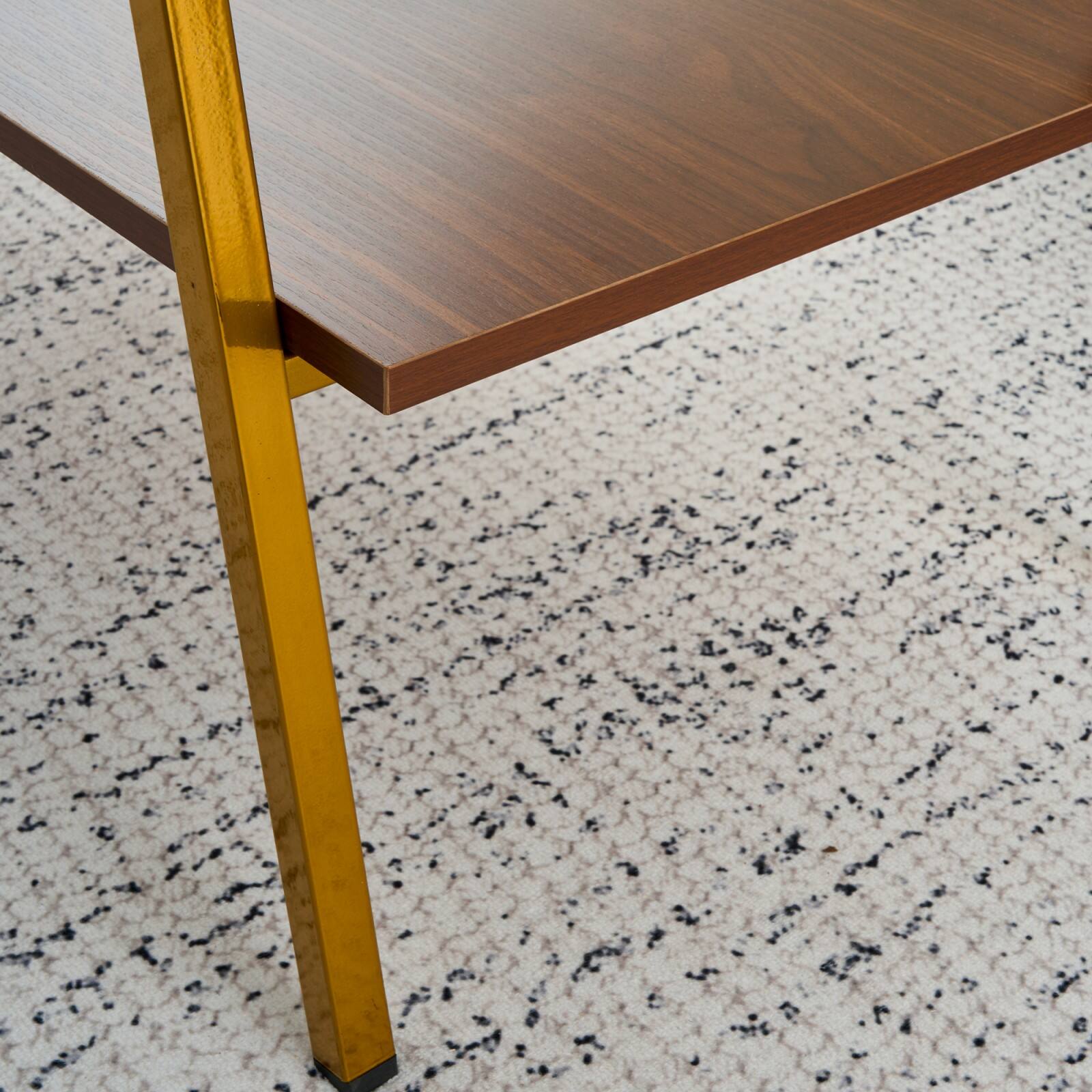 Alt View 10. Ecooso - Rectangle Coffee Table with Tempered Glass top and White Metal Legs, Modern Table for Living Room - Transparent.