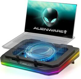 HongFei - Cooling Pad for Dell Alienware 16 16x Aurora M16 X16 R1 R2 16 Area-51 Gaming Laptop, Turbo Fan, Variable Speed, RGB - Black