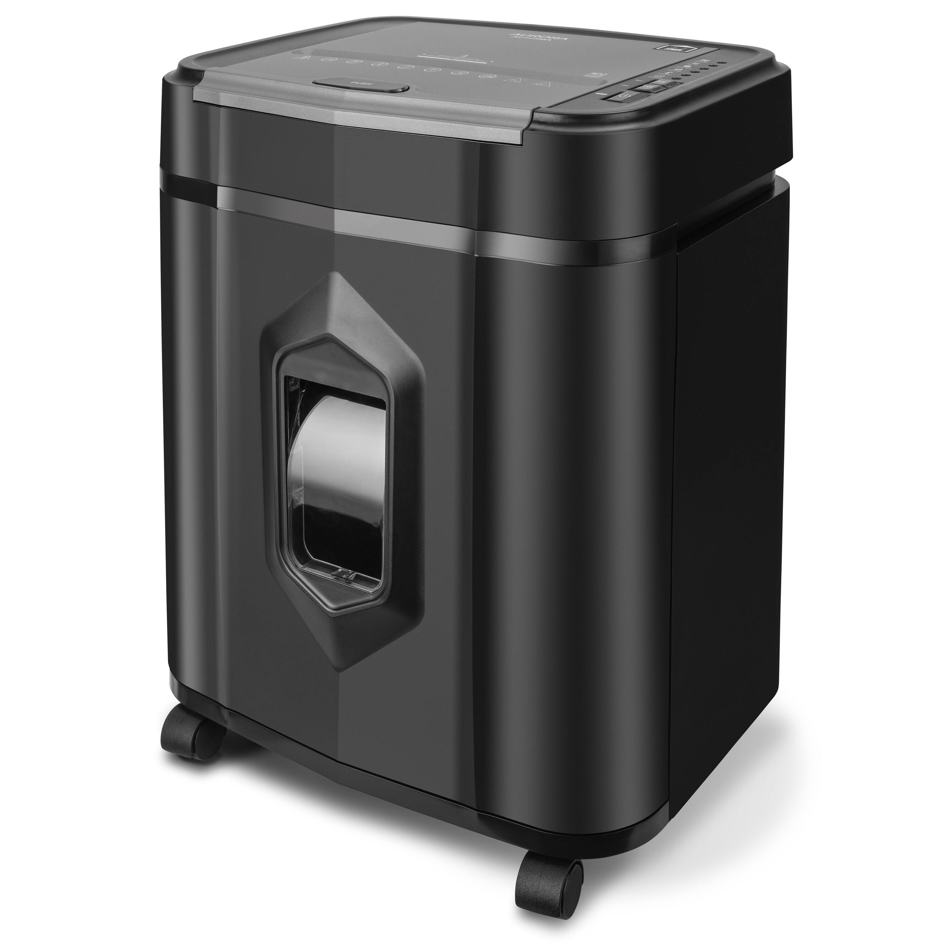 Angle. Aurora - Aurora Professional Grade AU125MA 120-Sheet Auto Feed High-Security Micro-Cut Paper Shredder/60 Minutes/Security P-5 - Black/Gray.