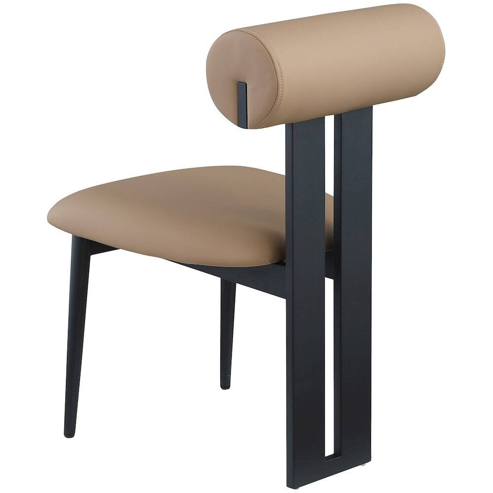Alt View 4. Meridian Furniture - Dario Tan Vegan Leather Dining Chair, Set of 2 - Brown.