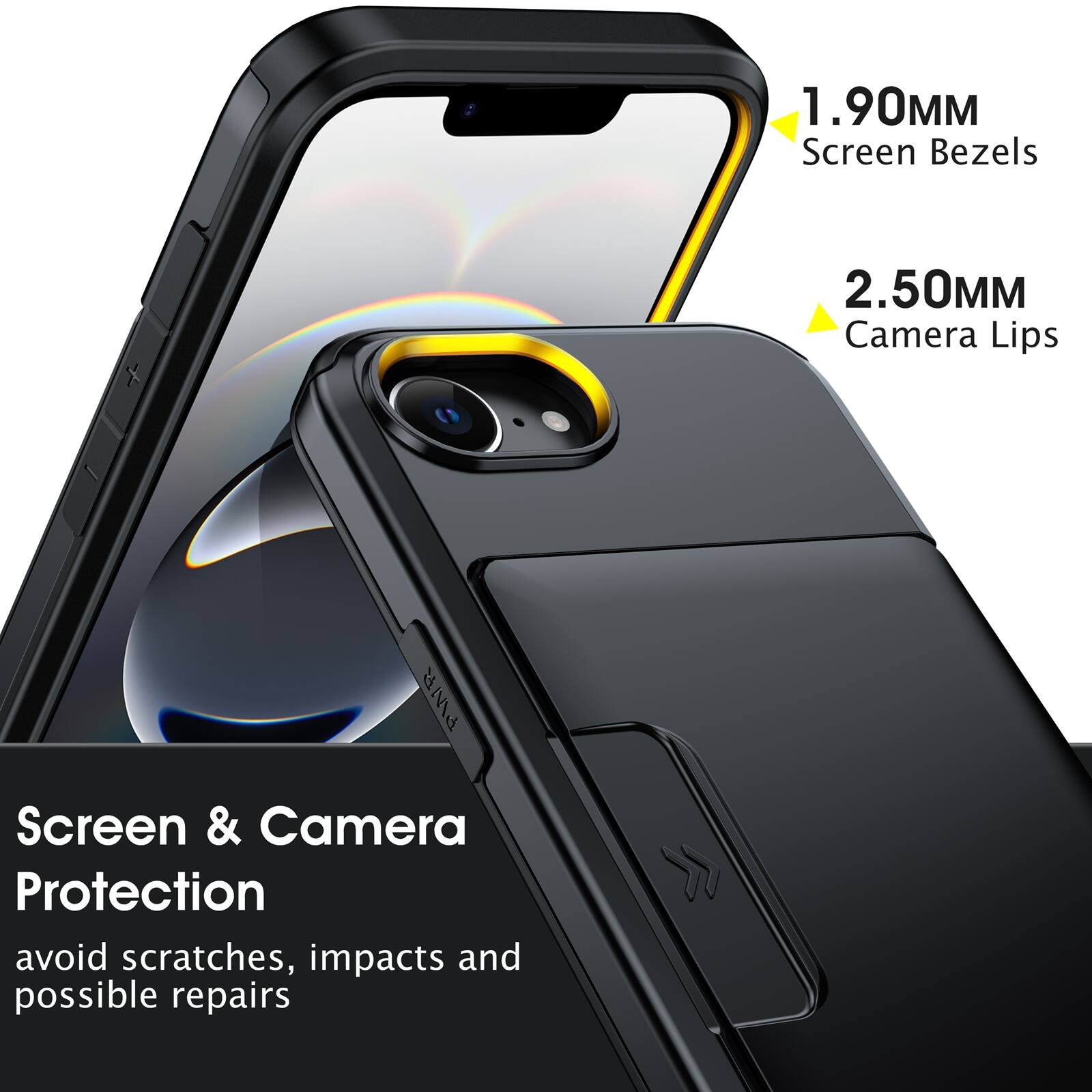 1.90MM Screen Bezels  
2.50MM Camera Lips  
Screen & Camera Protection  
avoid scratches, impacts and possible repairs