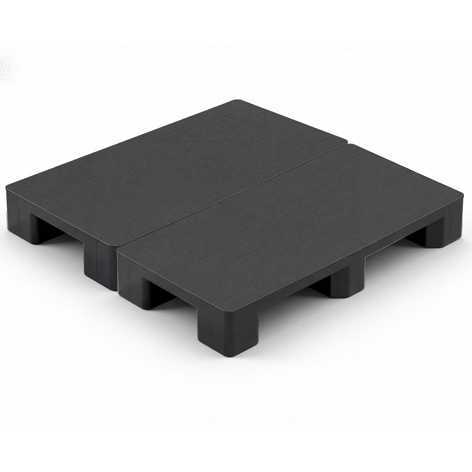 Front. VEVOR - Plastic Pallets, 2 Pcs Plastic Pallets for Basement Storage, Lightweight Waterproof Floor Storage Pad for Indoor Outdoor - Black.