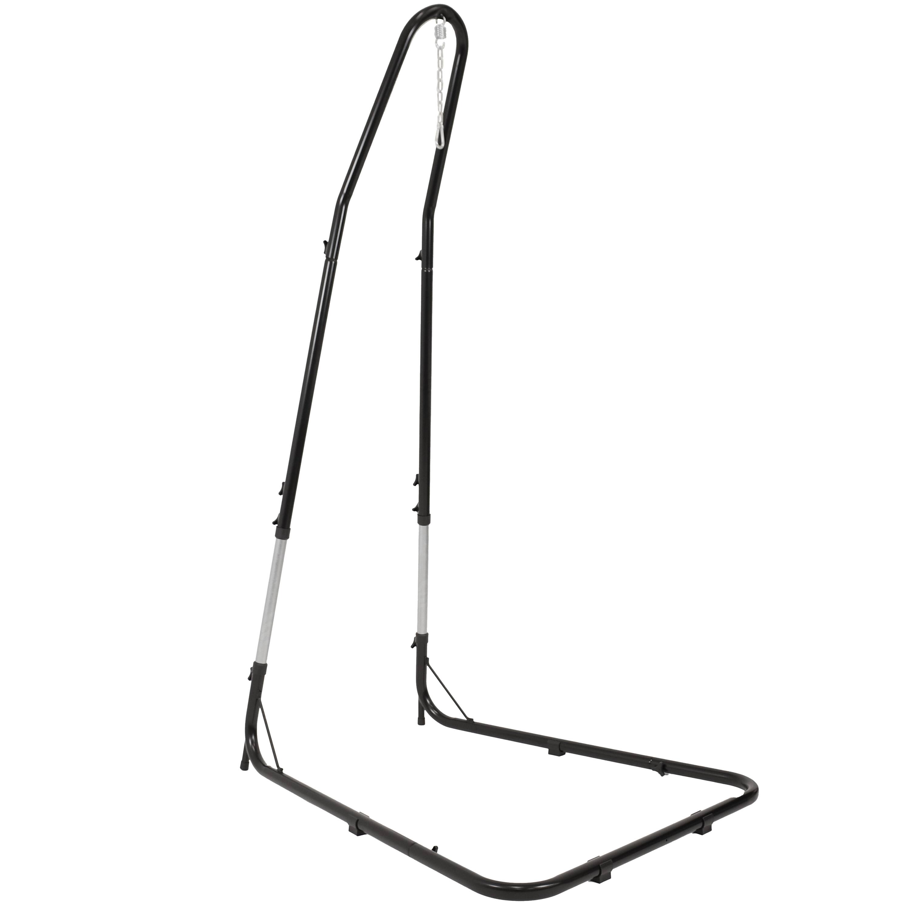 Sunnydaze - Powder-Coated Steel Adjustable Hammock Chair Stand - 93 in - Black