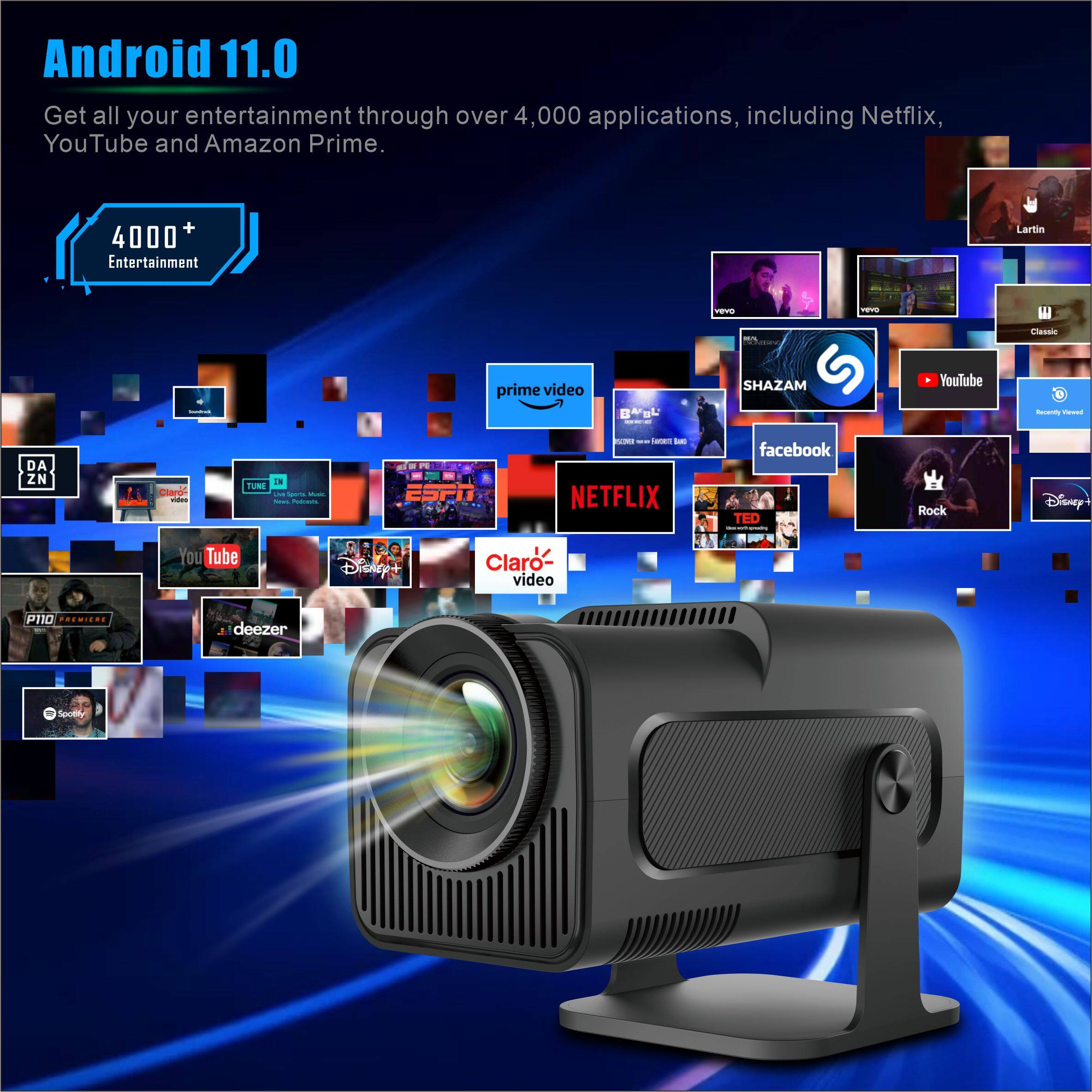 Android 11.0

Get all your entertainment through over 4,000 applications, including Netflix, YouTube and Amazon Prime.

4000+ Entertainment

- Netflix
- YouTube
- Amazon Prime Video
- SHAZAM
- Facebook
- Disney+
- Claro Video
- ESPN
- TUNE IN
- Deezer
- TED
- Rock
- DA ZN
- La Fure
- Classic
- P10
- Video
- Prime Video
- YouTube
- Claro Video
- Scoot
- and more...