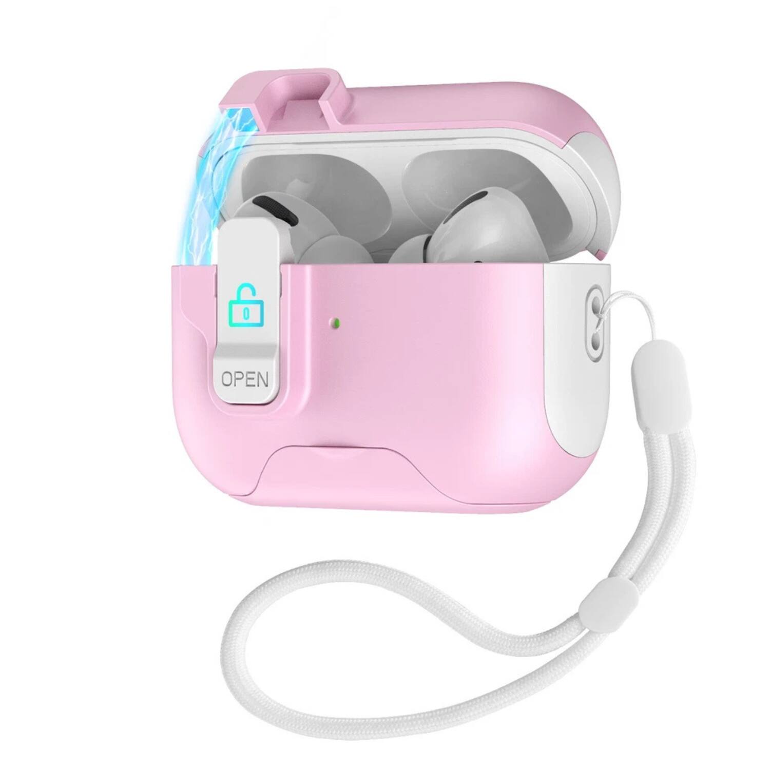 Front. Stock Preferred - For AirPods Pro 3rd Gen. 2025 Case with Kickstand Phone Holder - White Pink.