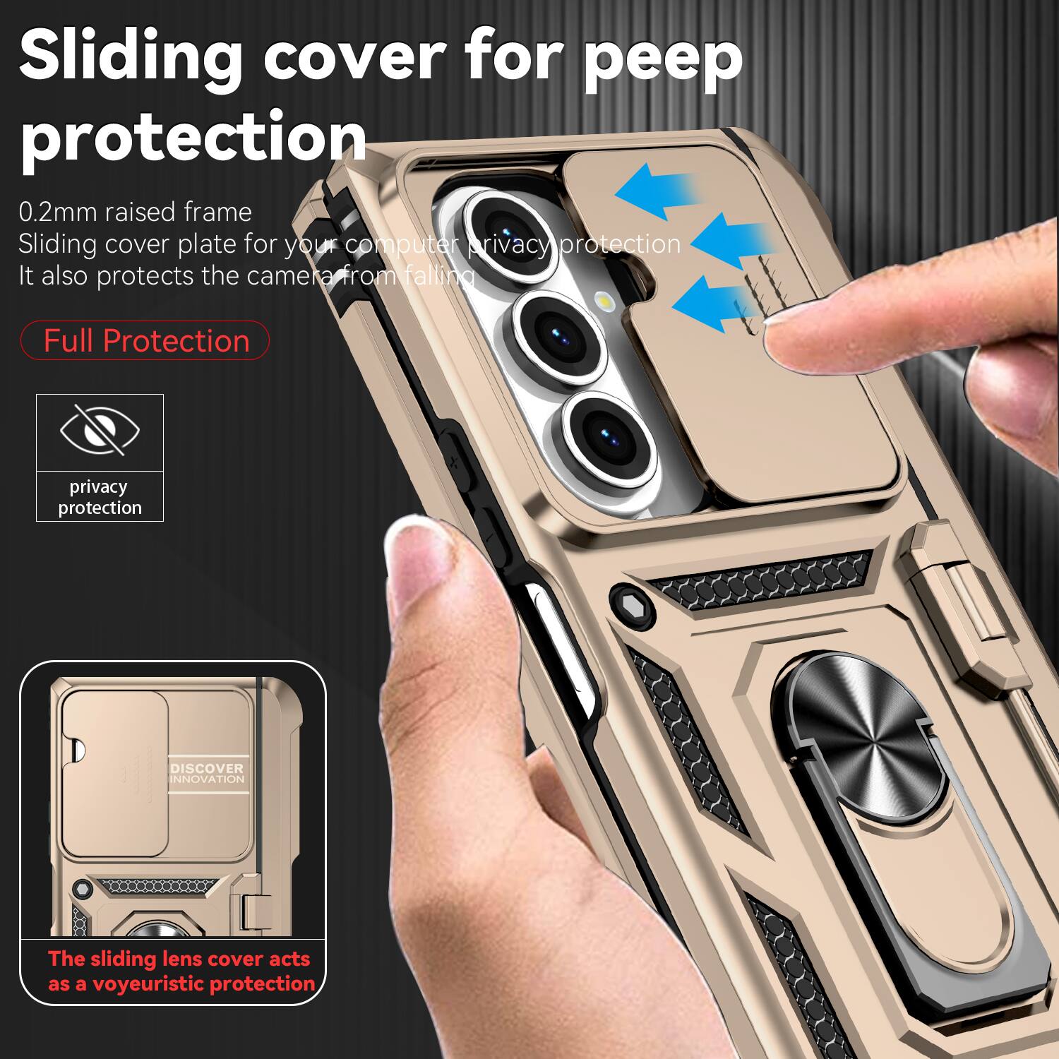 Sliding cover for peep protection

0.2mm raised frame
Sliding cover plate for your computer privacy protection
It also protects the camera from falling

Full Protection

The sliding lens cover acts as a voyeuristic protection
