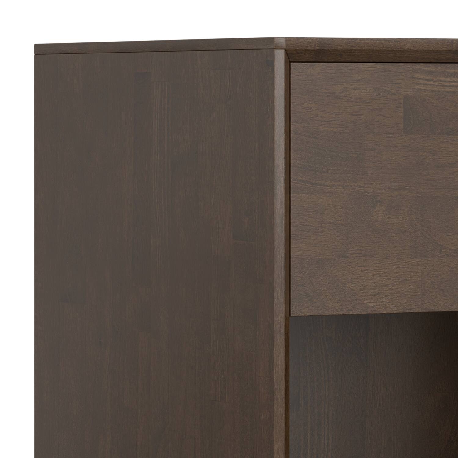 Alt View 4. Simpli Home - Simpli Home Banting 20 inch Wide Solid Wood Mid Century Nightstand in Walnut Brown - Walnut Brown.