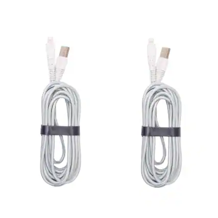 Front. Stock Preferred - 2x 10ft Nylon Braided Lightning Cable for iPhone 14/13/12/11/X/Pro Max – Fast Charging & Data Sync.